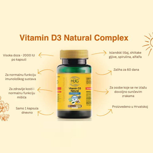 VITAMIN D3 NATURAL COMPLEX KASPULE A60 HUG YOUR LIFE